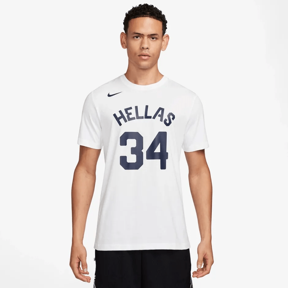 Ανδρική Κοντομάνικη Μπλούζα Μπάσκετ Λευκή - Nike Giannis Antetokounmpo Greece