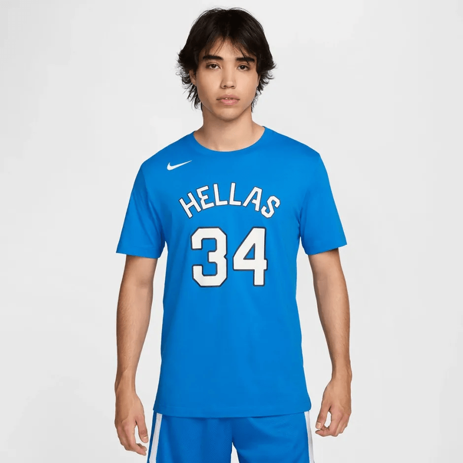 Ανδρική Κοντομάνικη Μπλούζα Μπάσκετ Μπλε - Nike Giannis Antetokounmpo Greece