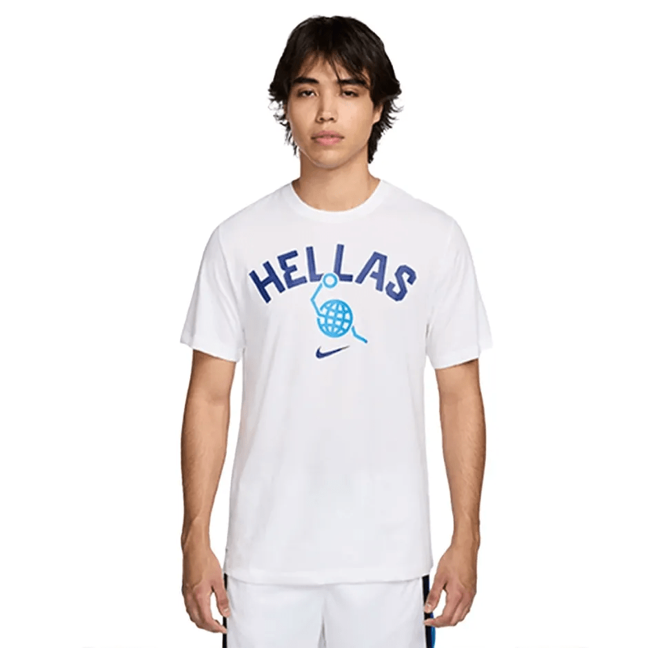 Ανδρική Κοντομάνικη Μπλούζα Μπάσκετ Λευκή - Nike Greece